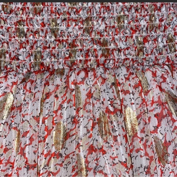 LINI designer skirt. White, red and gold accents. - Picture 3 of 5